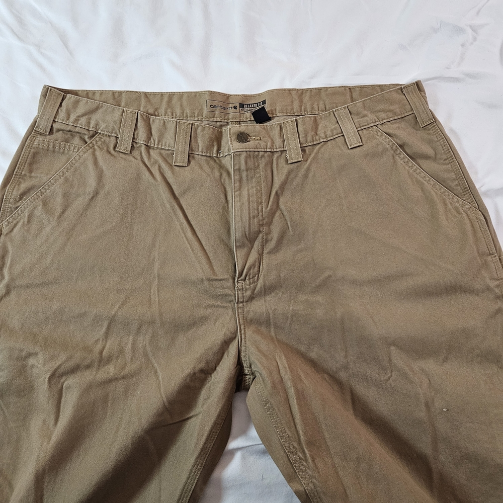 Carhartt Rugged Flex Relaxed Fit Canvas Work Pant Men's 44 x 30 Khaki Brown - Picture 5 of 9